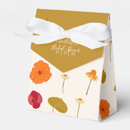 Boho Flowers Vrijgezellenfeest Favor Box Bedankdoosjes (Voorkant Zijde)