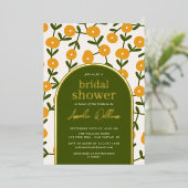 Boho Flowers Vrijgezellenfeest Folie Uitnodiging (Staand Voorkant)