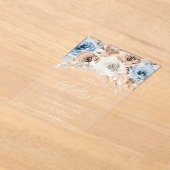 Boho Flowers Wedding Acryl Uitnodigingen (Laagn)