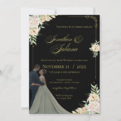 Boho Flowers Wedding Invitation Kaart (Voorkant)