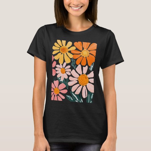 Boho Flowers Wildflower Daisy T-shirt (Voorkant)