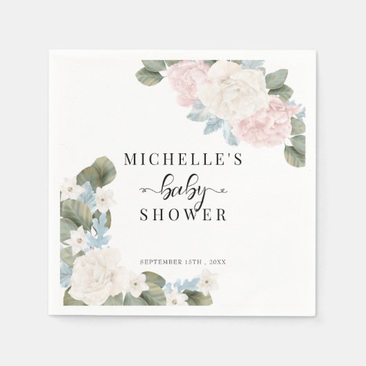 Boho Flowers Winter Baby shower Servet (Voorkant)