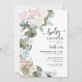 Boho Flowers Winter Waterverf Baby shower Kaart