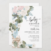 Boho Flowers Winter Waterverf Baby shower Kaart (Voorkant / Achterkant)