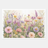 Boho Flowers Wrapping Paper Flat Sheet Set van 3 (Voorkant 3)