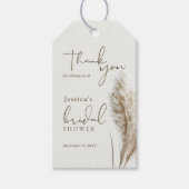 Boho Fluffy Pampas Gras Bruids Shower Bedankt Cadeaulabel (Voorkant)