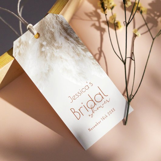 Boho Fluffy Pampas Gras Bruids Shower Bedankt Cadeaulabel