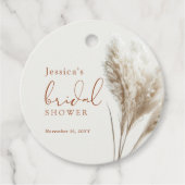 Boho Fluffy Pampas Gras Bruidsdiner Bedankjes Labels (Voorkant)