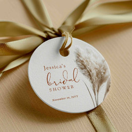 Boho Fluffy Pampas Gras Bruidsdiner Bedankjes Labels