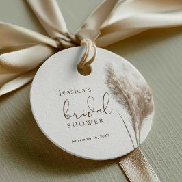 Boho Fluffy Pampas Gras Bruidsdiner Bedankjes Labels