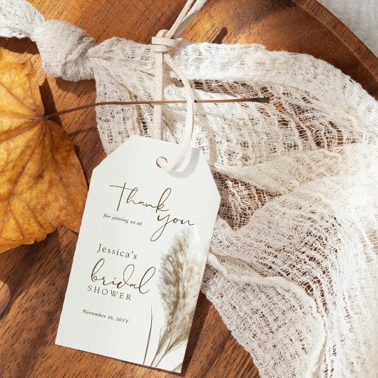Boho Fluffy Pampas Gras Bruiloft Feest Dank Je Cadeaulabel