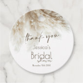Boho Fluffy Pampas Grass Vrijgezellenfeest Bedankt Bedankjes Labels (Voorkant)
