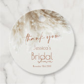 Boho Fluffy Pampas Grass Vrijgezellenfeest Bedankt Bedankjes Labels (Voorkant)