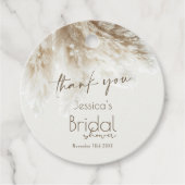 Boho Fluffy Pampas Grass Vrijgezellenfeest Bedankt Bedankjes Labels (Voorkant)