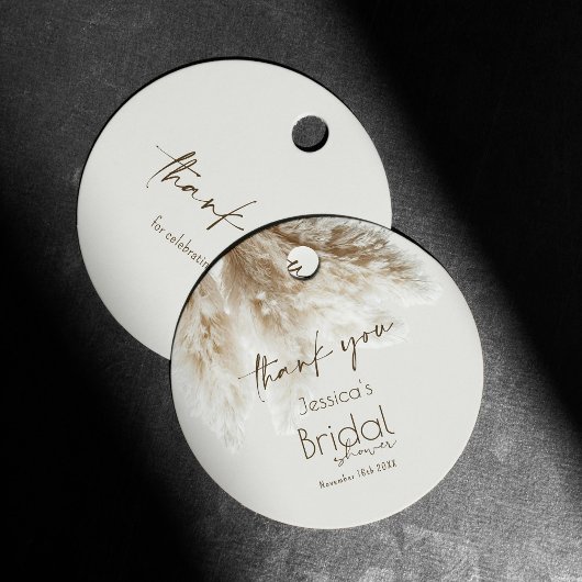 Boho Fluffy Pampas Grass Vrijgezellenfeest Bedankt Bedankjes Labels