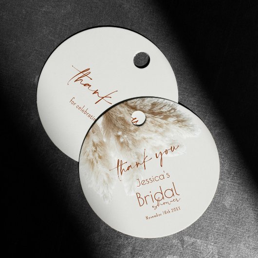 Boho Fluffy Pampas Grass Vrijgezellenfeest Bedankt Bedankjes Labels