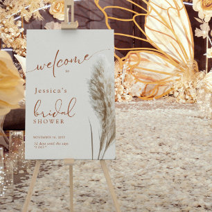 Boho Fluffy Pampas Grass Vrijgezellenfeest Welkom Poster