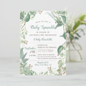 BOHO Foliage Eucalyptus Greenery Baby Sprinkle Kaart (Staand voorkant)