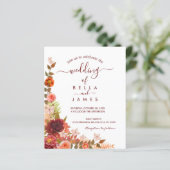 Boho Foliage Floral Terracotta Wedding Invitation (Staand voorkant)