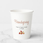 Boho Foliage Friendsgiving Moderne Thanksgiving Papieren Bekers (Achterkant)