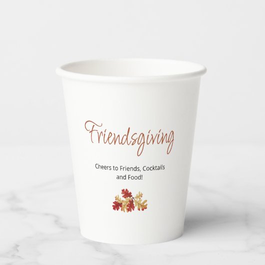 Boho Foliage Friendsgiving Moderne Thanksgiving Papieren Bekers (Voorkant)