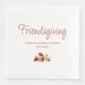Boho Foliage Friendsgiving Moderne Thanksgiving Servet (Voorkant)