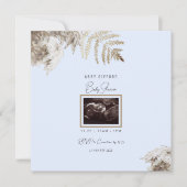 Boho Foliage Ultrasound Blue Baby shower Kaart (Voorkant)