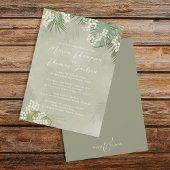 Boho Foliage Watercolor Tropical Palm Leaves Kaart