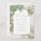 Boho Foliage Waterverf Tropische palmbladeren Kaart (Voorkant)