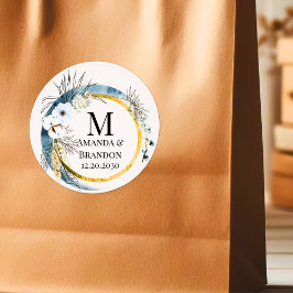 BOHO Foliage Wedding Dank u Sticker