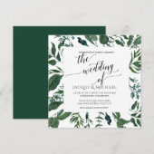 BOHO Foliage Wedding Waterverf Krans | Vierkant Kaart (Voorkant / Achterkant)
