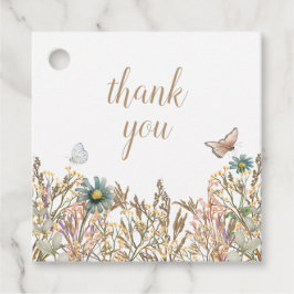 Boho Foliage Wreated Baby shower Bedankjes Labels