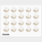 Boho Foliage Wreated Baby shower Ronde Sticker (Vel)