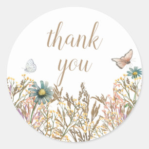 Boho Foliage Wreated Baby shower Ronde Sticker