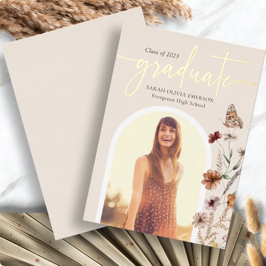 Boho Folie Afstudeer Uitnodiging