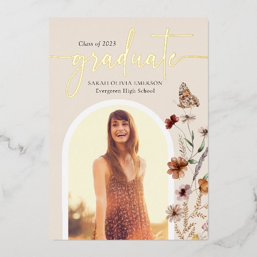 Boho Folie Afstuderen Aankondiging (Voorkant)