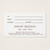 Boho Folk Art Bloem Cadeaubon Visitekaartje (Achterkant)