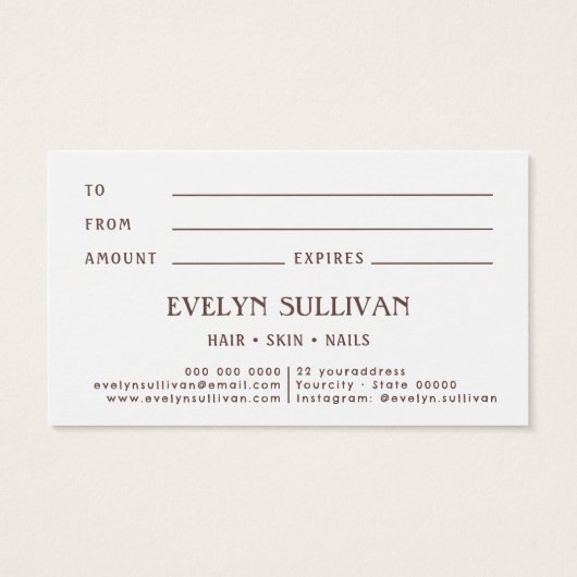 Boho Folk Art Bloem Cadeaubon Visitekaartje (Achterkant)