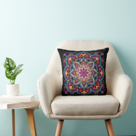 Boho Folk Art Bloem Kussen