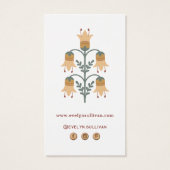 Boho Folk Art Bloemen Inlegger Visitekaartje (Achterkant)