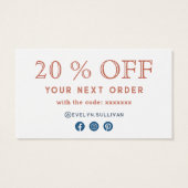 Boho Folk Art Bloemen Kortingskaart Visitekaartje (Achterkant)