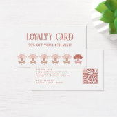 Boho Folk Art Bloemen QR Code Loyaliteit Kaart (Bureau)