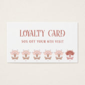 Boho Folk Art Bloemen QR Code Loyaliteit Kaart (Voorkant)