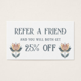 Boho Folk Art Bloemen Verwijzingskaart Visitekaartje