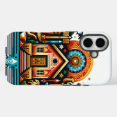 Boho Folk Art Dream Home Illustratie voor iPhone C Case-Mate iPhone Case (Achterkant (horizontaal))