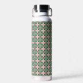 Boho Folk Art Eclectisch Retro Kerstpatroon Waterfles (Achterkant)