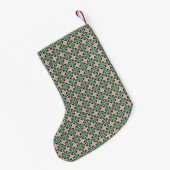 Boho Folk Art Eclectische Retro Kerstpatroon Kleine Kerstsok (Achterkant (Hangend))