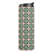 Boho Folk Art Eclectische Retro Kerstpatroon Thermosbeker (Gedraaid links)