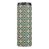 Boho Folk Art Eclectische Retro Kerstpatroon Thermosbeker (Achterkant)