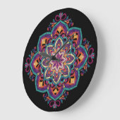 Boho Folk Art Flower Grote Klok (Hoek)
